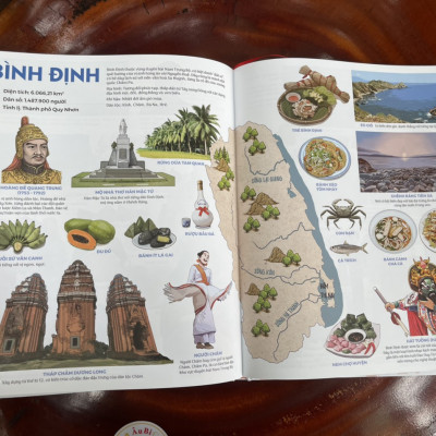 [Bìa cứng in màu toàn bộ] ĐẤT NƯỚC GẤM HOA – ATLAS VIỆT NAM - Võ Thị Mai Chi - Hồ Quốc Cường – nxb Kim Đồng