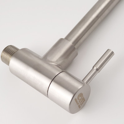 Vòi rửa chén lạnh âm tường Inox SUS 304, cần lò xo Eurolife EL-RC10 (Trắng vàng)