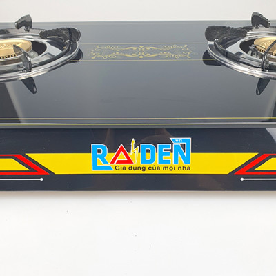 Bếp Ga Đôi RAIDEN Mặt Kiếng Cường Lực Khung Inox Bền Bỉ-Hàng Chính Hãng