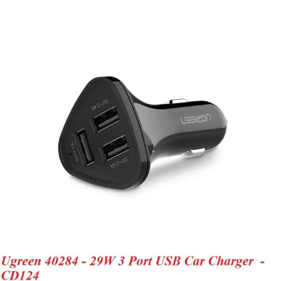 Ugreen UG40284CD124TK 29W màu Đen Bộ sạc ô tô 3 cổng USB - HÀNG CHÍNH HÃNG