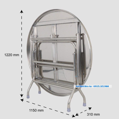 Bàn tròn inox 201 rộng 1m2 chân cao Bảo An chống gỉ , hàng loại 1 bao chất lượng, miễn phí vận chuyển