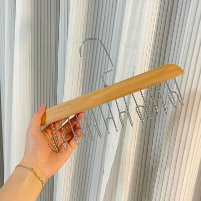 Móc Gỗ Treo Đồ Lót Áo Ngực Áo 2 Dây Bra Gosashi Giá Treo 8 Mắc Bằng Gỗ Treo Áo Lót Cà Vạt Thắt Lưng Túi Xách Gọn Gàng