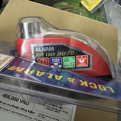 Khóa đĩa xe máy báo động SOLEX 9070 có sạc USB type C - MSOFT 