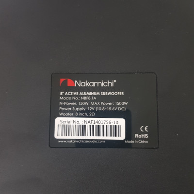 Bộ Loa SUB siêu trầm đặt gầm ghế xe ô tô, thương hiệu Nhật Bản NAKAMICHI NBF8.1A - Hàng Chính Hãng