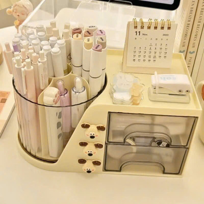 Hộp Đựng Bút Có Ngăn Kéo Tiện Dụng, Hộp Bút Để Bàn Đa Năng, Hộp Đựng Đồ Bàn Học, Hộp Đựng Mỹ Phẩm - HÀNG CHÍNH HÃNG MINIIN