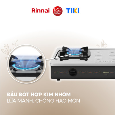 Bếp gas dương Rinnai RV-287(S)N mặt bếp inox và kiềng bếp men - Hàng chính hãng.