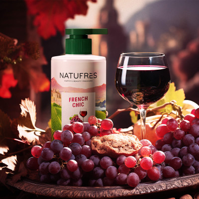 Dầu gội NATUFRÈS French Chic Rượu Vang Đỏ - Phục hồi hư tổn, dưỡng sâu tận chân tóc, giúp tóc mềm mượt 250ml,450ml
