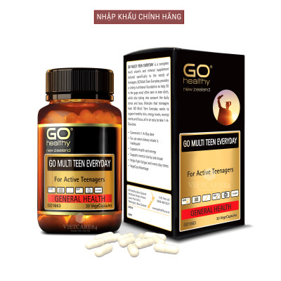 Viên uống cho tuổi teen nhập khẩu chính hãng New Zealand GO MULTI TEEN EVERYDAY (30 viên) bổ sung 32 vitamin, khoáng chất và một số dưỡng chất hỗ trợ duy trì và tăng cường sức khỏe cho trẻ ở tuổi tăng trưởng, tuổi dậy thì