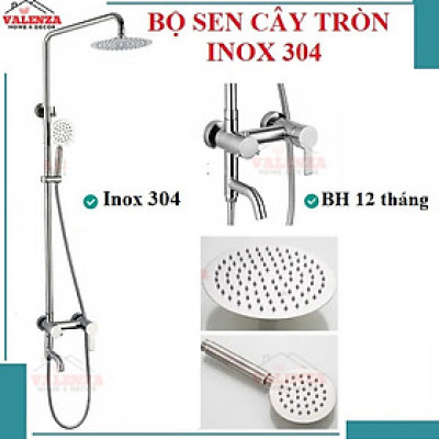 Bộ sen cây tắm đứng inox sus304 nóng lạnh Valenza SCT-01