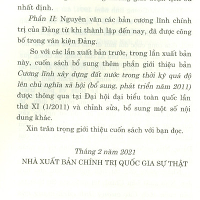 Các Cương Lĩnh Cách Mạng Của Đảng Cộng Sản Việt Nam (Tái bản, có chỉnh sửa, bổ sung)