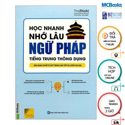Sách - Học Nhanh Nhớ Lâu 1500 Từ Vựng Tiếng Trung Thông Dụng +  Học Nhanh Nhớ Lâu Ngữ Pháp Tiếng Trung Thông Dụng - MCBooks