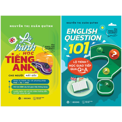 Sách - Combo Sách Lộ Trình Học Tiếng Anh Cho Người Mất Gốc - The English Journey + English Question 101 - Lộ Trình Học Giao Tiếp Qua Q&A (Bộ 2 Cuốn)