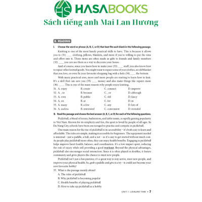 Đề Kiểm Tra Tiếng Anh 8 Global Success - Mai Lan Hương