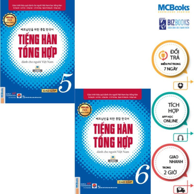 Sách - Tiếng Hàn Tổng Hợp Dành Cho Người Việt Nam - Cao Cấp 5 + 6 - Sách Bài Học - Bản Màu - Combo 2 Cuốn - MCBooks