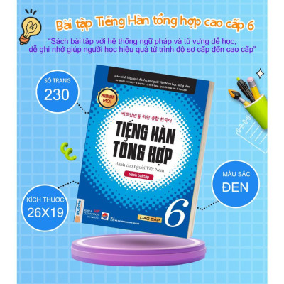 Sách - Tiếng Hàn Tổng Hợp Dành Cho Người Việt Nam - Cao Cấp 6 - Sách Bài Tập - Bản Đen Trắng - MCBooks