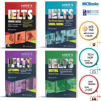 Sách - Combo 4 Kỹ Năng Ielts Mike Luyện Thi Ielts Học Thuật - Học Kèm App - MCBooks