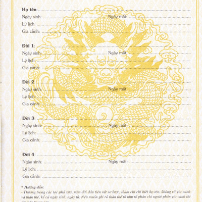 Gia Phả Dòng Tộc (Bìa Cứng) + Kèm Văn khấn, Ghi chép Lưu trữ Gia Nhân Dòng Họ, Gia Phả Tổ Tiên 