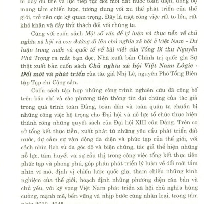 Chủ Nghĩa Xã Hội Việt Nam Lôgic Đổi Mới Và Phát Triển 
