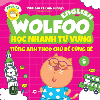 Sách - Combo 6 Cuốn Wolfoo English – Học Nhanh Từ Vựng Tiếng Anh