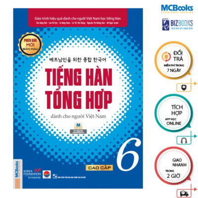 Sách - Tiếng Hàn Tổng Hợp Dành Cho Người Việt Nam - Cao Cấp 5 + 6 - Sách Bài Học - Bản Màu - Combo 2 Cuốn - MCBooks