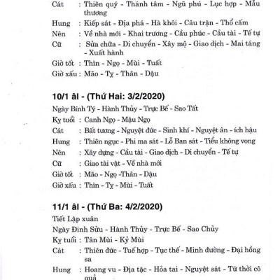 Ngày Lành Tháng Tốt 2020