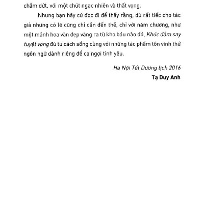 Khúc Đắm Say Tuyệt Vọng