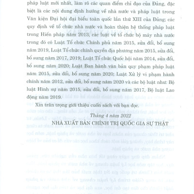 Giáo trình  LÝ LUẬN CHUNG VỀ NHÀ NƯỚC VÀ PHÁP LUẬT (Dùng Cho Đào Tạo Đại Học, Sau Đại Học Và Trên Đại Học Ngành Luật) (Xuất bản lần thứ ba có chỉnh sửa, bổ sung) - Bản in năm 2022