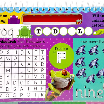 Wipe Clean Easel Book With Pen - Animals