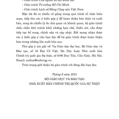 Giáo Trình Triết Học Mác - Lênin (Dành Cho Bậc Đại Học Hệ Không Chuyên Lý Luận Chính Trị)