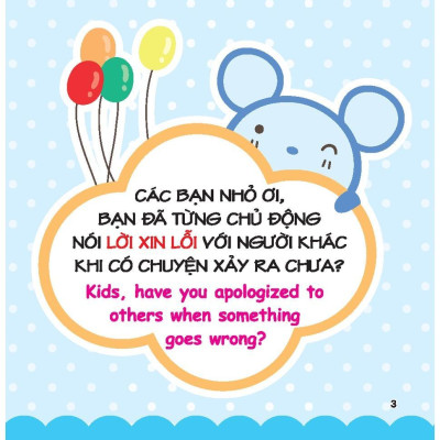Sách - Rèn Luyện Kỹ Năng Giao Tiếp Bằng Tranh Cho Bé - Lời Xin Lỗi - Song Ngữ Anh Việt - Minh Thắng