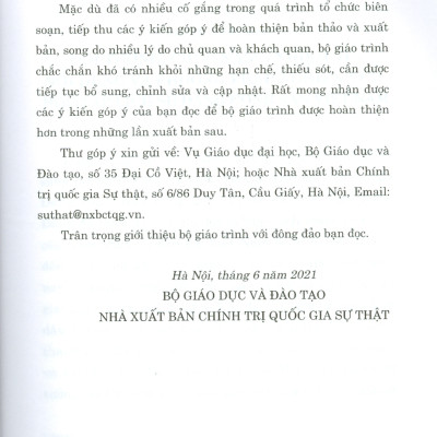 Giáo Trình Lịch Sử Đảng Cộng Sản Việt Nam (Dành Cho Bậc Đại Học Hệ Không Chuyên Lý Luận Chính Trị) - Bộ mới năm 2021