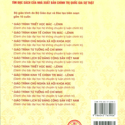 Combo 5 cuốn Giáo Trình Dành Cho Bậc Đại Học Hệ Không Chuyên Lý Luận Chính Trị: Giáo Trình Triết Học, Giáo Trình Kinh Tế Chính Trị ,  Giáo Trình Chủ Nghĩa Xã Hội Khoa Học, Giáo Trình Lịch Sử Đảng Cộng Sản Việt Nam, Giáo Trình Tư Tưởng Hồ Chí Minh