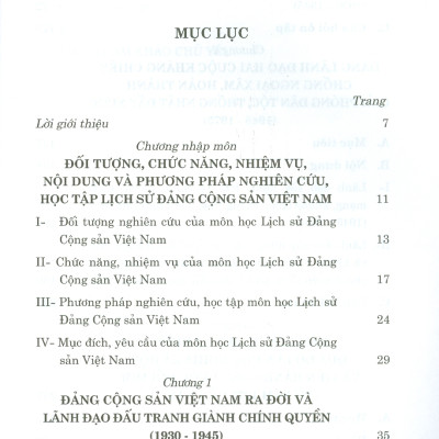 Giáo Trình Lịch Sử Đảng Cộng Sản Việt Nam (Dành Cho Bậc Đại Học Hệ Không Chuyên Lý Luận Chính Trị) - Bộ mới năm 2021