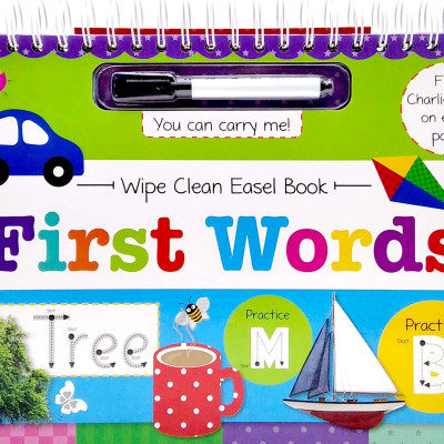 Wipe Clean Easel Book With Pen - First Words