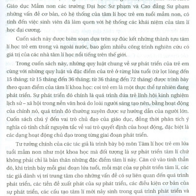 Tâm Lí Học Trẻ Em Lứa Tuổi Mầm Non