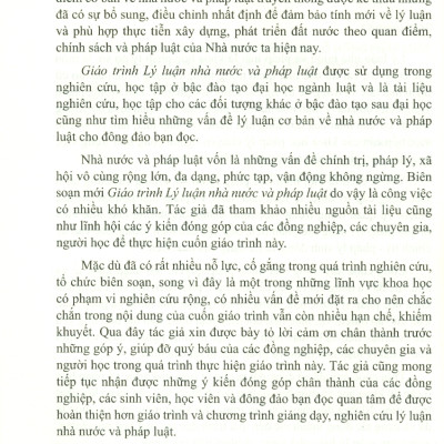 Giáo Trình Lý Luận Nhà Nước Và Pháp Luật - GS.TS. Hoàng Thị Kim Quế - Tái bản - (bìa mềm)