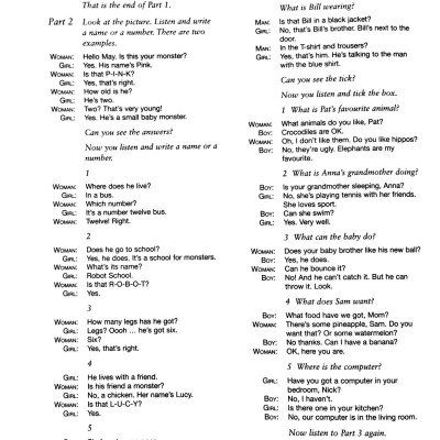 Cambridge English Starters 1 for Revised Exam from 2018 Ans Booklet