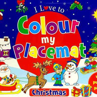 I Love To Colour My Placemat - Christmas (Blue)
