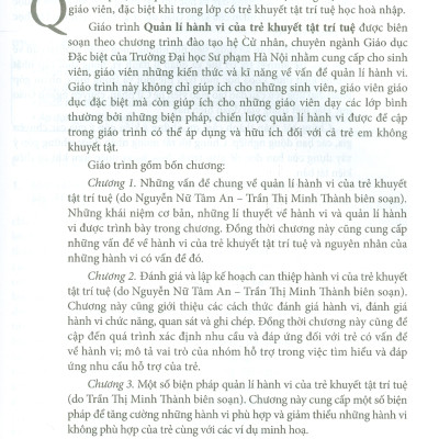 Giáo Trình Quản Lí Hành Vi Của Trẻ Khuyết Tật Trí Tuệ
