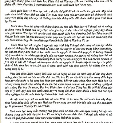 Hóa Học Vô Cơ Cơ Bản Tập 1 - Lí Thuyết Đại cương Về Hóa học 