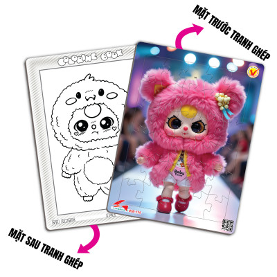 Xếp hình A4 -30 mảnh ghép Tia Sáng: 030-174 -Baby three - Người mẫu tặng tranh tô màu