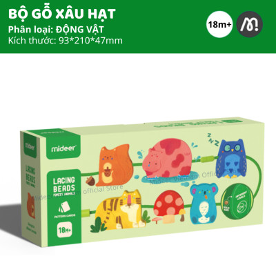 Xâu hạt cho bé, đồ chơi Montessori luồn khối gỗ phát triển tư duy trí tuệ Mideer Lacing Beads