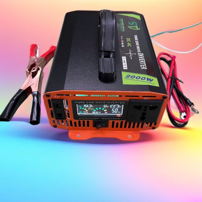 Hàng Nhật - Bộ Kích Điện 12V Lên 220V 2000W Sóng Sin Chuẩn, Màn Hình LED Hiển Thị Vôn, Dòng Tải, Nhiệt Độ | Loại Cao Cấp Bền Bỉ