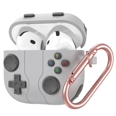 Case vỏ ốp bảo vệ dành cho tai nghe Airpods 1, 2, 3, 4, airpod Pro 1, Pro 2 silicon kèm móc kim loại - Hàng chính hãng