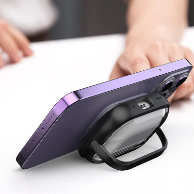 Bao Case Ốp trong suốt tích hợp chân đế đỡ điện thoại cho Airpods Pro 2 / Airpods 4 - Hàng Chính Hãng