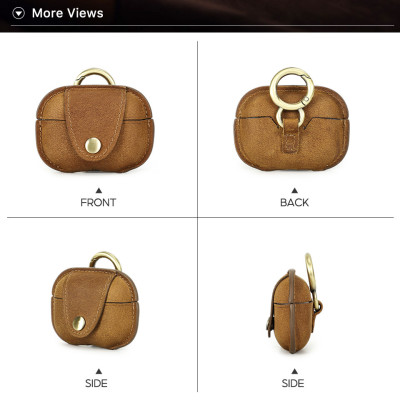 Bao Case Da Ngựa Khóa Tròn cho Airpods Pro 2 - Hàng Chính Hãng