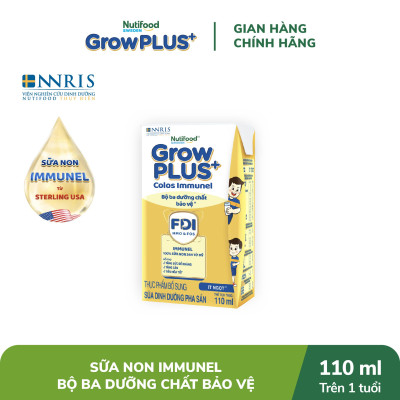 Thùng Sữa Bột Pha sẵn Nutifood GrowPLUS+ Sữa Non Immunel trên 1 tuổi (24 hộp x 110mL)