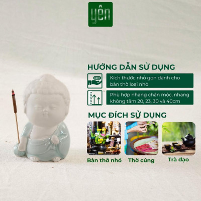 Đế Cắm Nhang Thảo Mộc Tượng Phật Gốm Sứ Đứng Nằm Ngồi Yên Trang Trí Tâm Linh Thờ Cúng