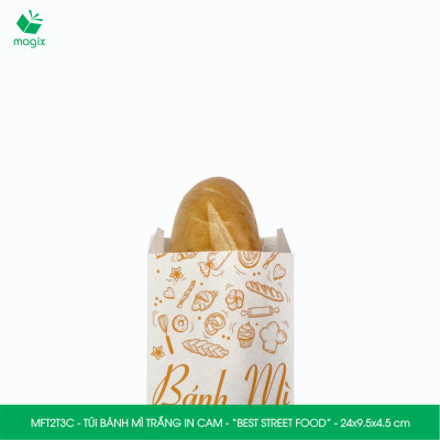  MFT2T3C - 24x9.5x4.5 cm - 100 túi giấy đựng bánh mì, túi đựng thức ăn mang đi, túi take away