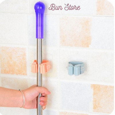 Móc dán tường kẹp giữ cây lau nhà, móc dính tường treo chổi chịu lực tốt Miếng dính tường đa năng siêu chắc